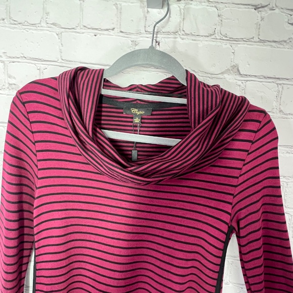 NWT🤩 |•CUPIO•| Super SOFT Striped Cowl Neck Tunic Sweater Size Small - Picture 2 of 10